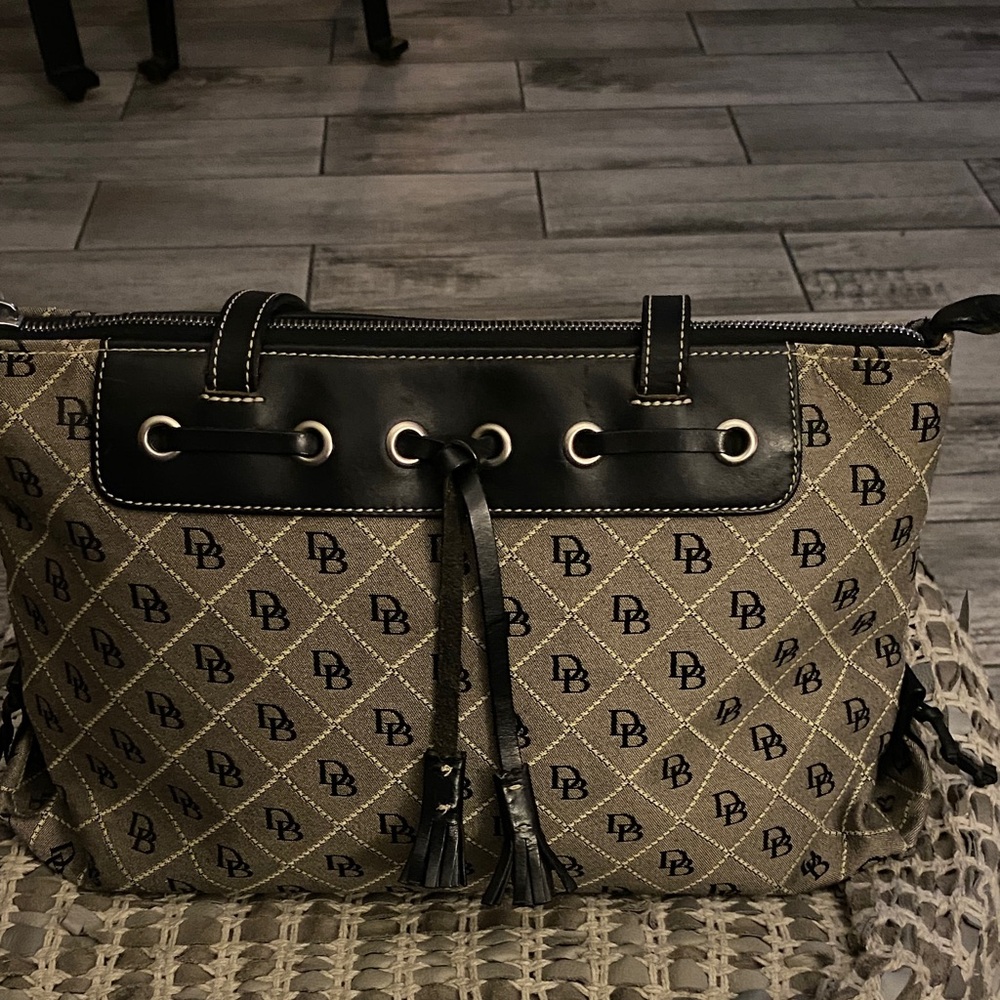 Dooney& Bourke Brown and Black Monogram Tote Bag